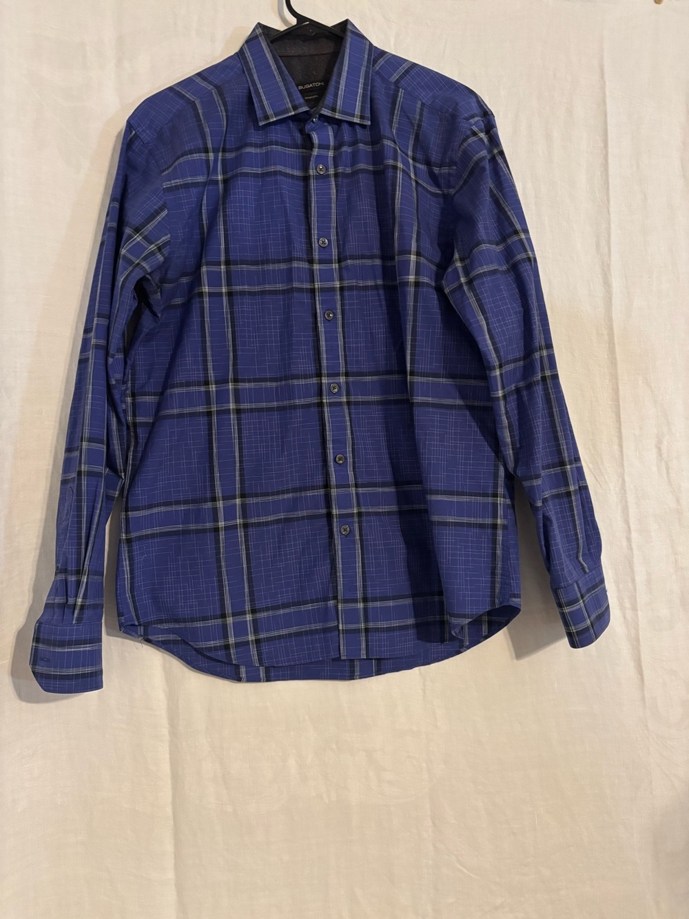 Bugatchi plaid long sleeve dress shirt size M